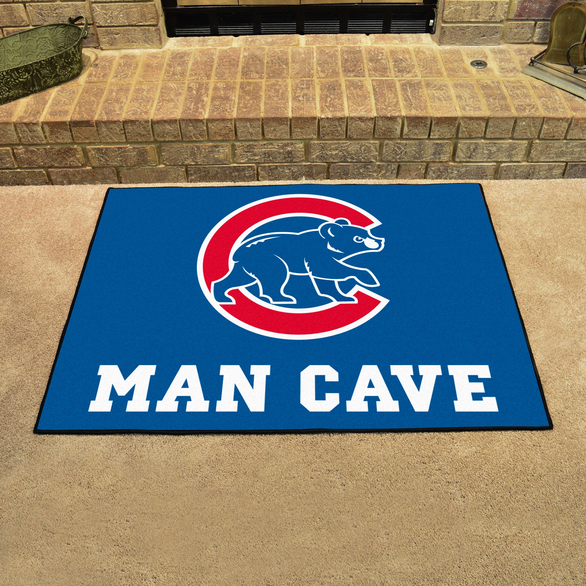 FANMATS, MLB - Chicago Cubs Bear Man Cave Rug - 34 in. x 42.5 in.