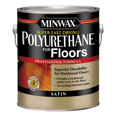 MINWAX, Minwax Super Fast-Drying Polyurethane for Floors Satin Clear Oil-Based Fast-Drying Polyurethane Floo (Pack of 2)